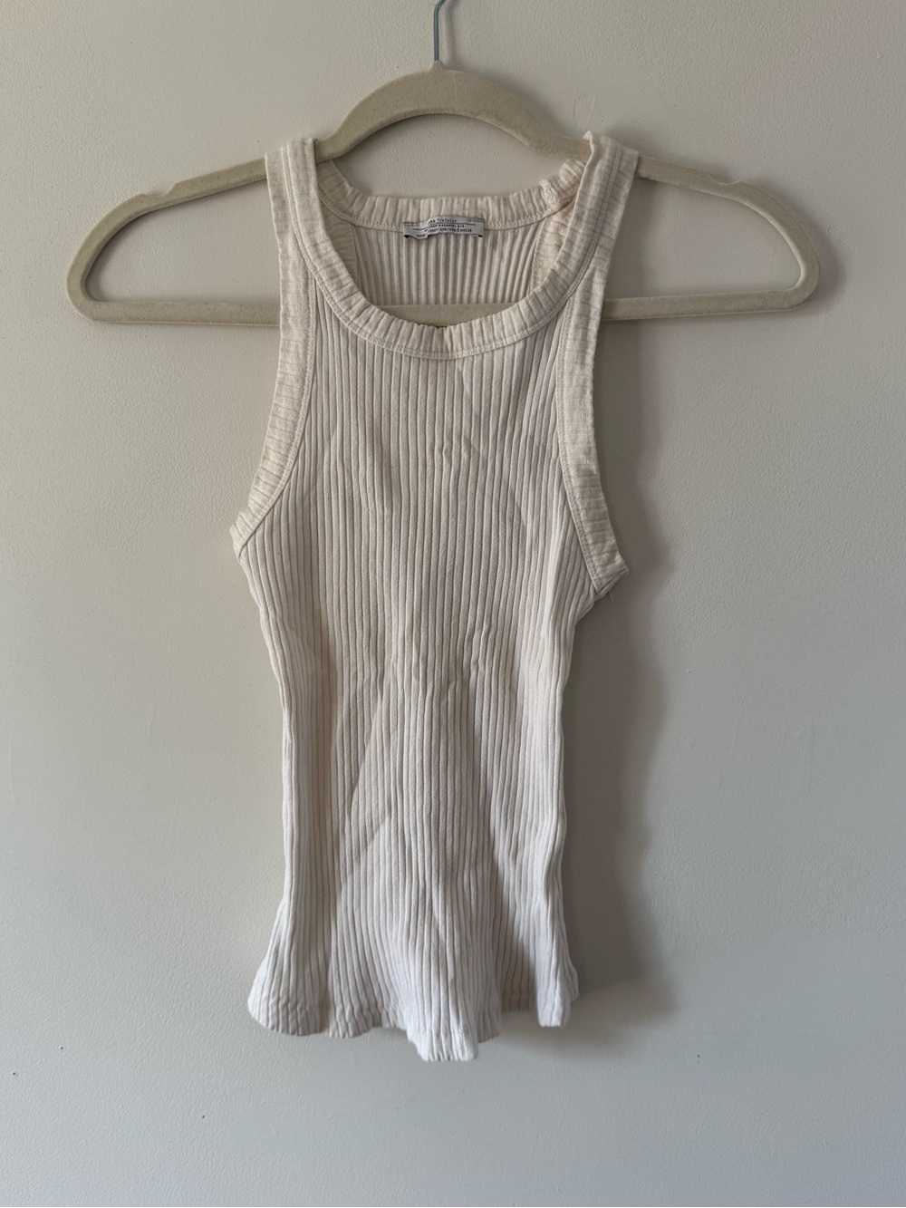 Zara Ribbed Racerback Tank | Caroline Bessette Minimal Chic